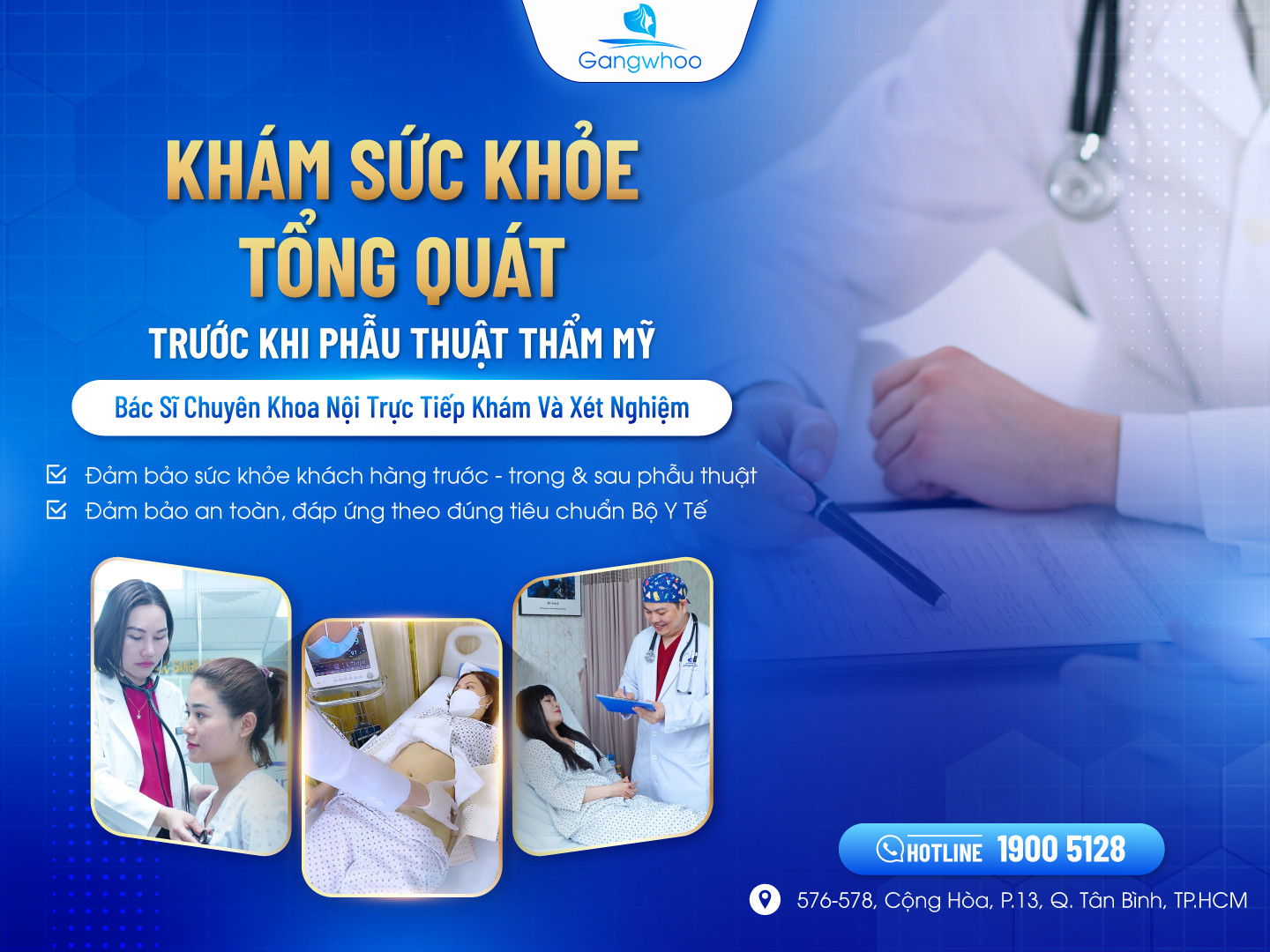 Thăm khám sức khỏe trước khi thực hiện phẫu thuật để đảm bảo an toàn.