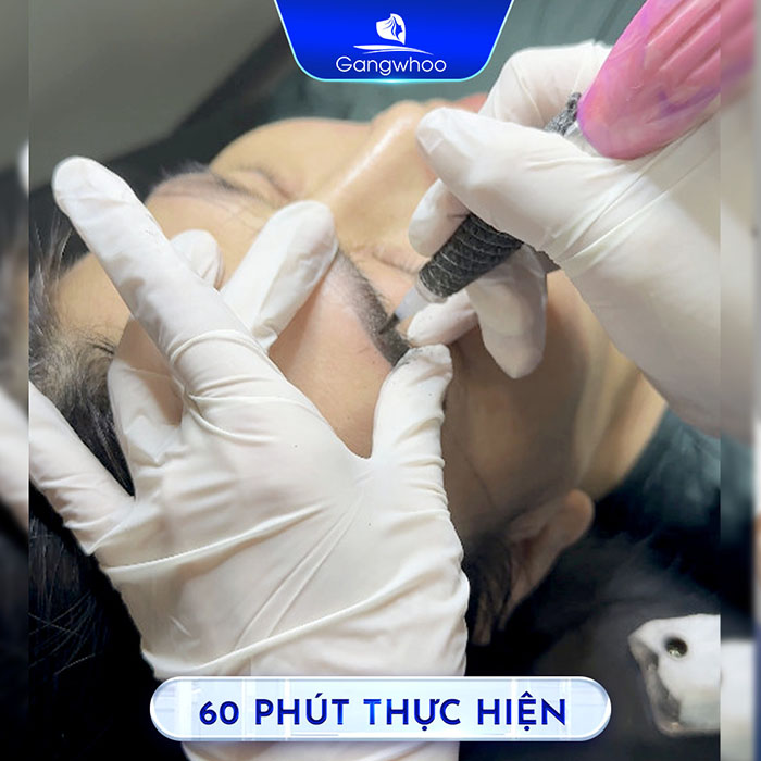 Quá trình điêu khắc chân mày diễn ra nhẹ nhàng và nhanh chóng